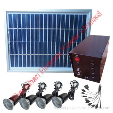 20W Solar Lighting System for 4PCS LED Lamps Lighting